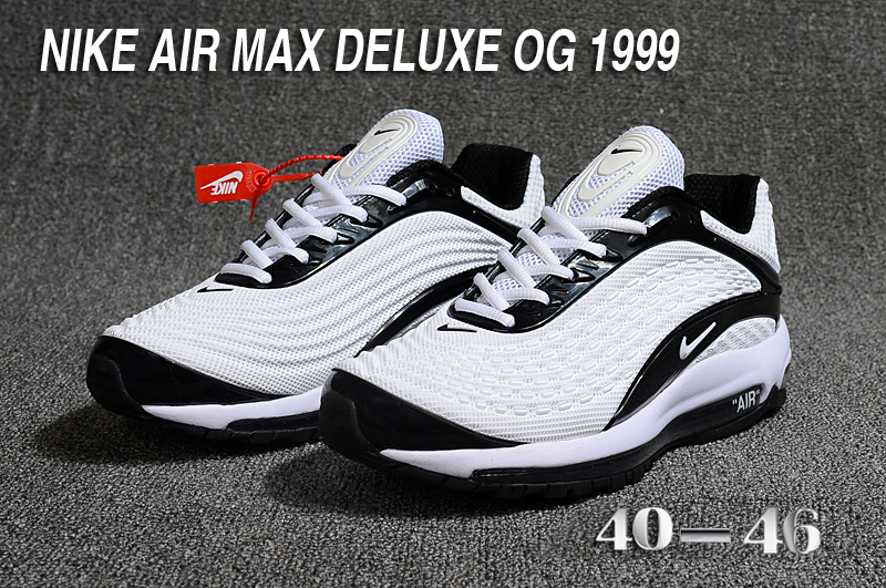 2018 Men Nike Air Max Deluxe OG 1999 White Black Shoes - Click Image to Close